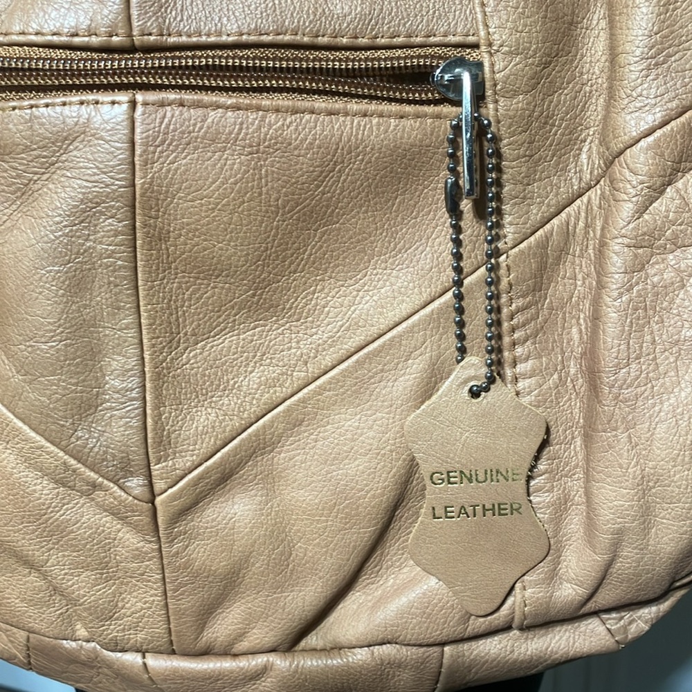 Genuine Leather Hobo Caramel - Picture 10 of 10